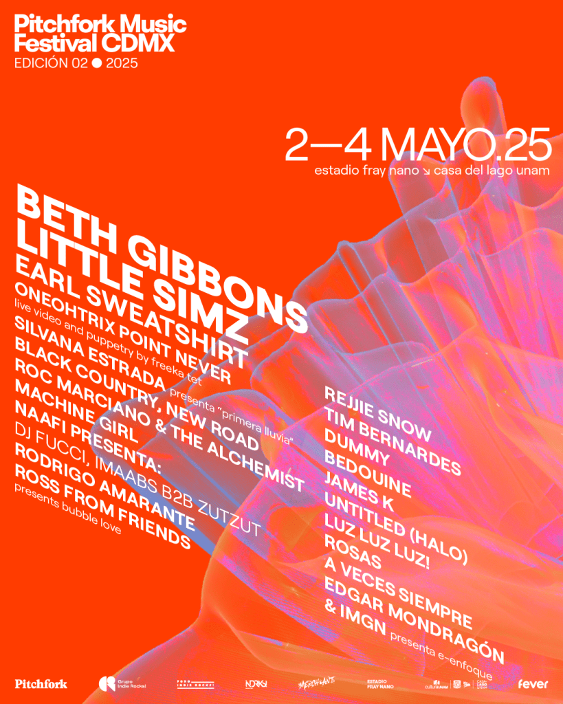 Cartel oficial del Ptichfork Festival 2025 en Ciudad de México. 