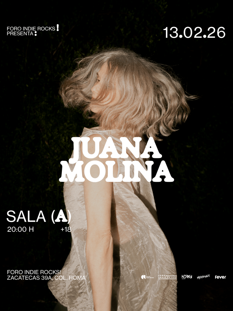 Poster del concierto de Juana Molina en el Foro Indierocks el próximo 13 de febrero de 2026. 