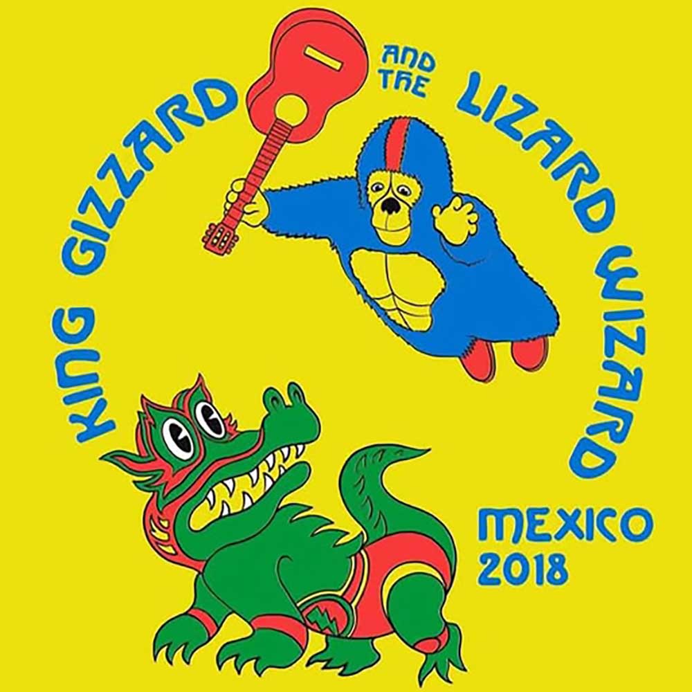 Poster de King Gizzard And The Lizard Wizard durante su gira en México.