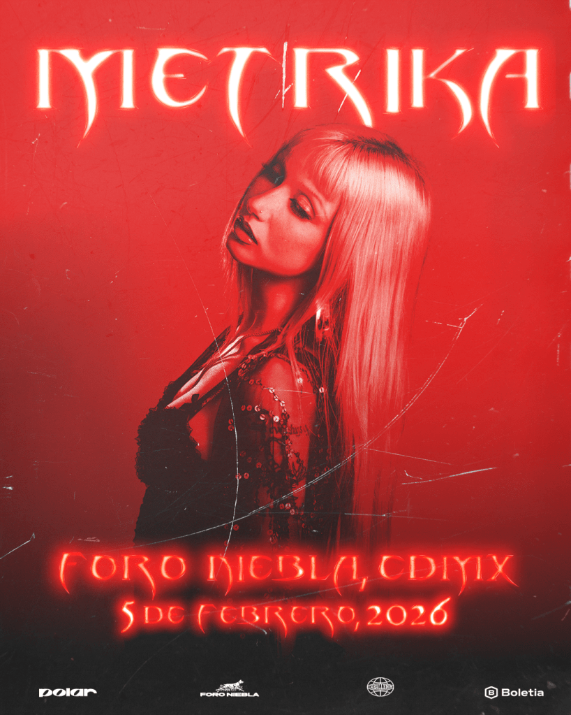 Poster del concierto Métrika en el Foro Niebla el próximo 5 de febrero de 2026. 